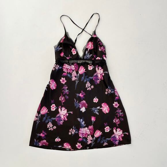 Floral Print Mini Slip Dress - Picture 1 of 3